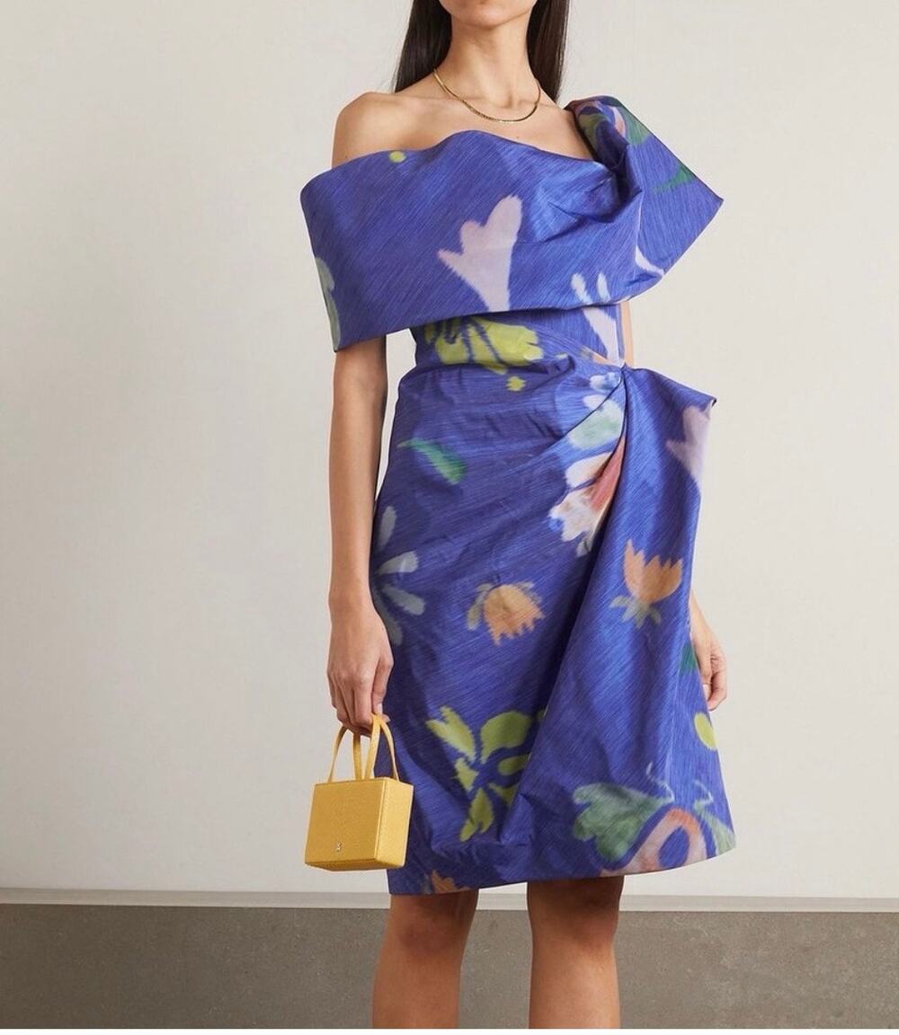 Rosie Assoulin Dawn Draper Dress in Dark Floral 4